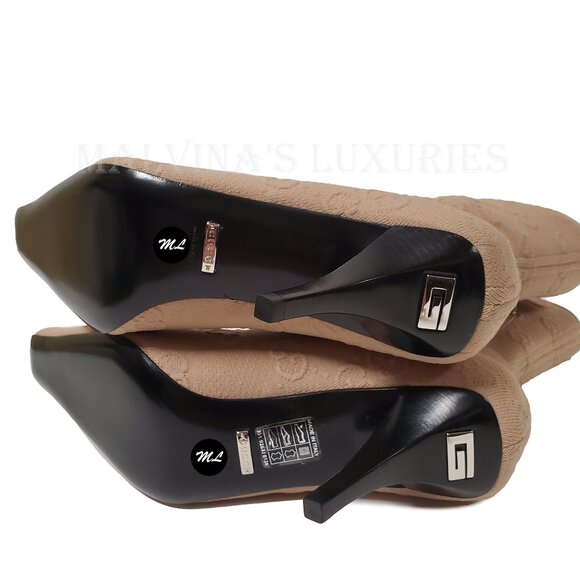 GUCCI BOOTS TOM TECHNICAL GG LOGO NUDE JERSEY DOUBLE G LOGO HEEL sz 38 8 - Picture 14 of 15